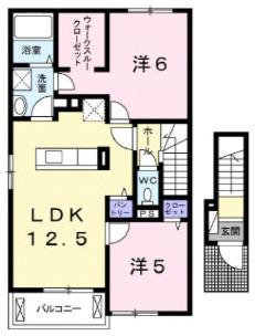 チェリーガーデンIII(2LDK/2階)の間取り写真