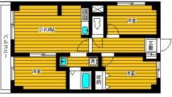 リバードマンション小菅駅前(3DK/5階)の間取り写真