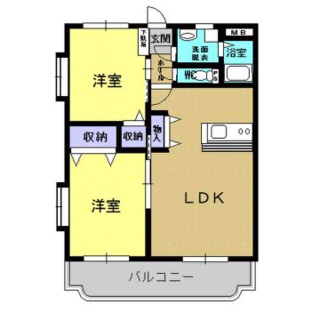 ユーミースマイルII(2LDK/3階)の間取り写真