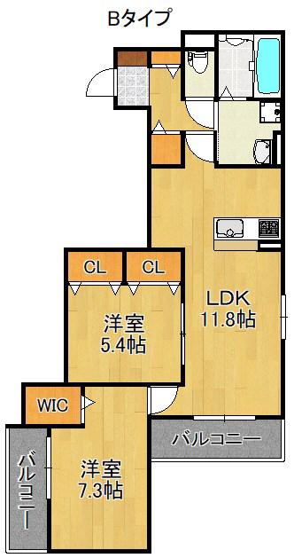 YOUR MAISON 粉浜駅前(2LDK/2階)の間取り写真