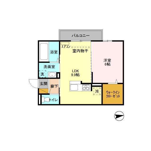ALWAYSFRIENDLY学園南(1LDK/3階)の間取り写真