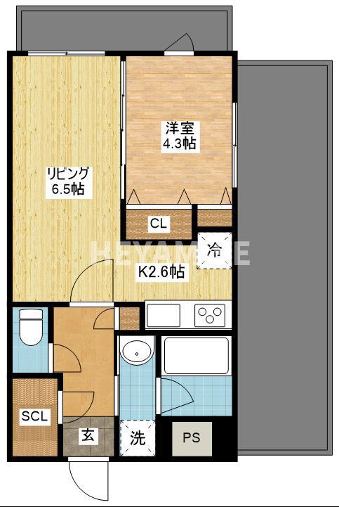 ヴィオラ矢上弐番館(1LDK/5階)の間取り写真