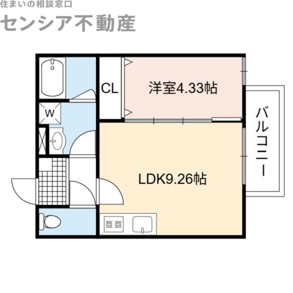 CASA DI LAPIN(1LDK/3階)の間取り写真