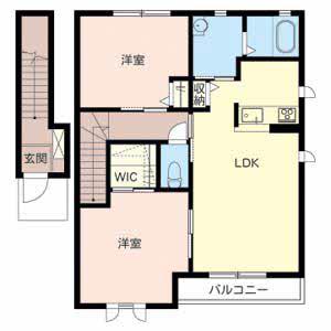 シャーメゾン今宿A棟(2LDK/2階)の間取り写真