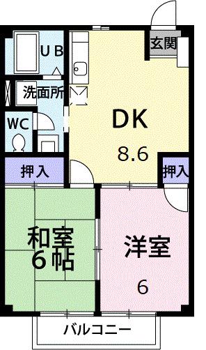 エコハイツ(2DK/1階)の間取り写真