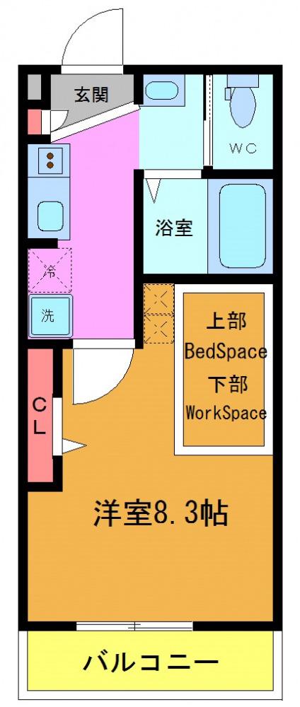 テロワール妙典(1K/2階)の間取り写真