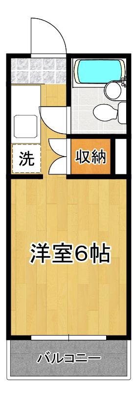 サンハイム双葉(ワンルーム/2階)の間取り写真