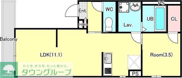 YURION蘇我(1LDK/2階)の間取り写真