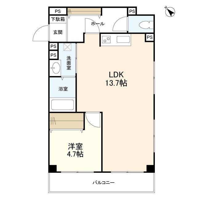 パラスト目黒(1LDK/11階)の間取り写真
