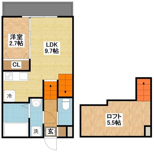 MODERN PALAZZO諫早KAI(1SLDK/2階)の間取り写真
