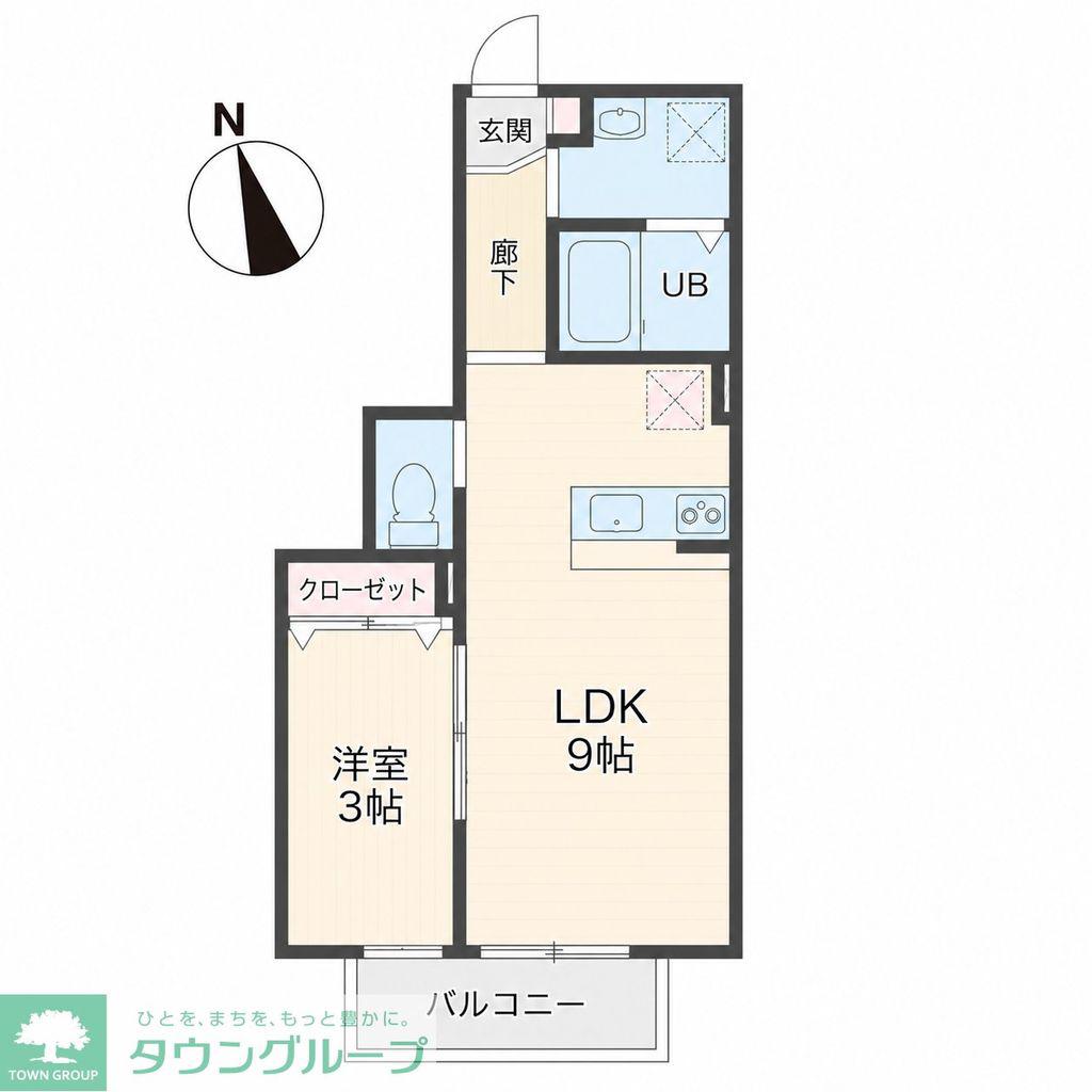 ANYRE高砂駅東II(1LDK/3階)の間取り写真