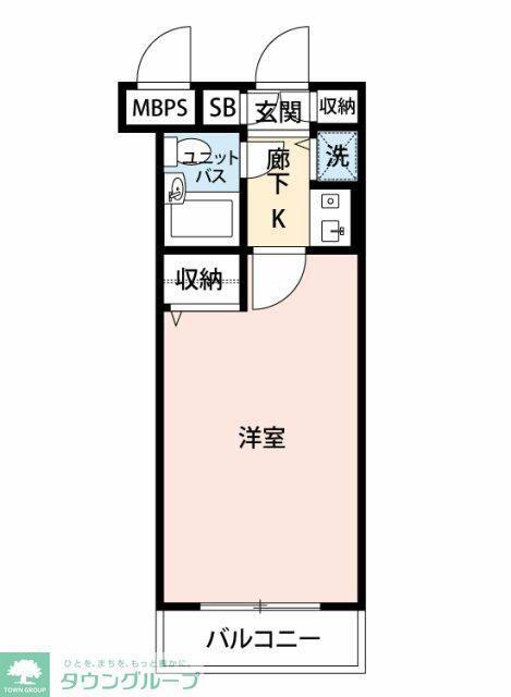 マイナビSTAYパレス三軒茶屋(1K/2階)の間取り写真