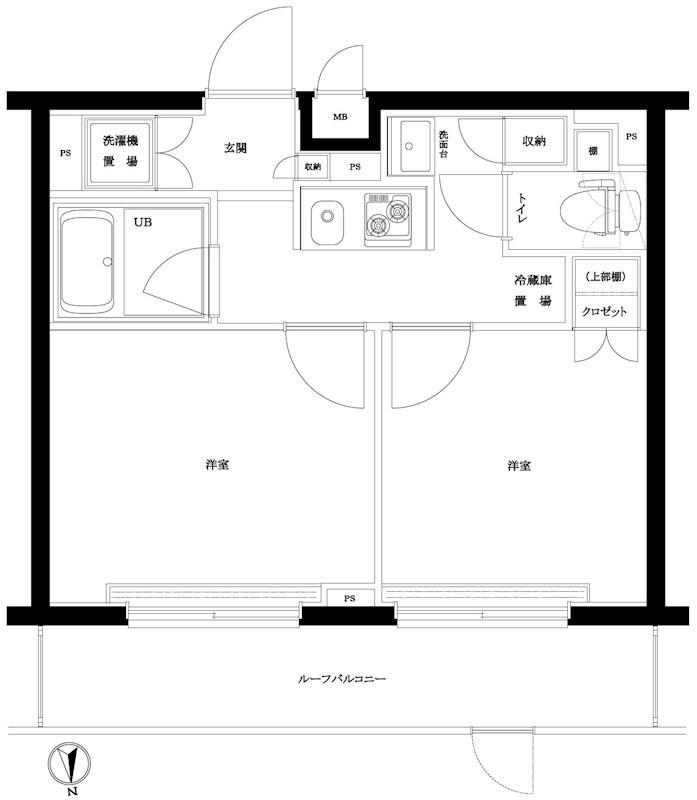 ルーブル東蒲田六番館(2K/4階)の間取り写真