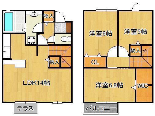 ルナ セジュール A棟(3LDK/1階)の間取り写真