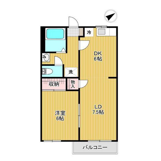 ピースビレッジ(1LDK/1階)の間取り写真