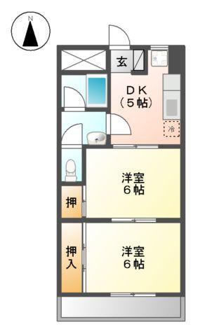大曽根プレイス(2K/2階)の間取り写真