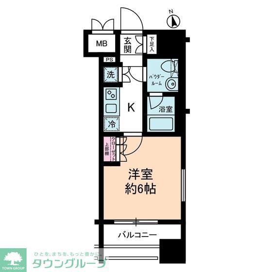 ライジングプレイス川崎(1K/15階)の間取り写真