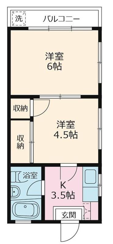 TCRE池袋椎名町(2K/2階)の間取り写真