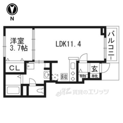 グラードⅢ(1LDK/1階)の間取り写真
