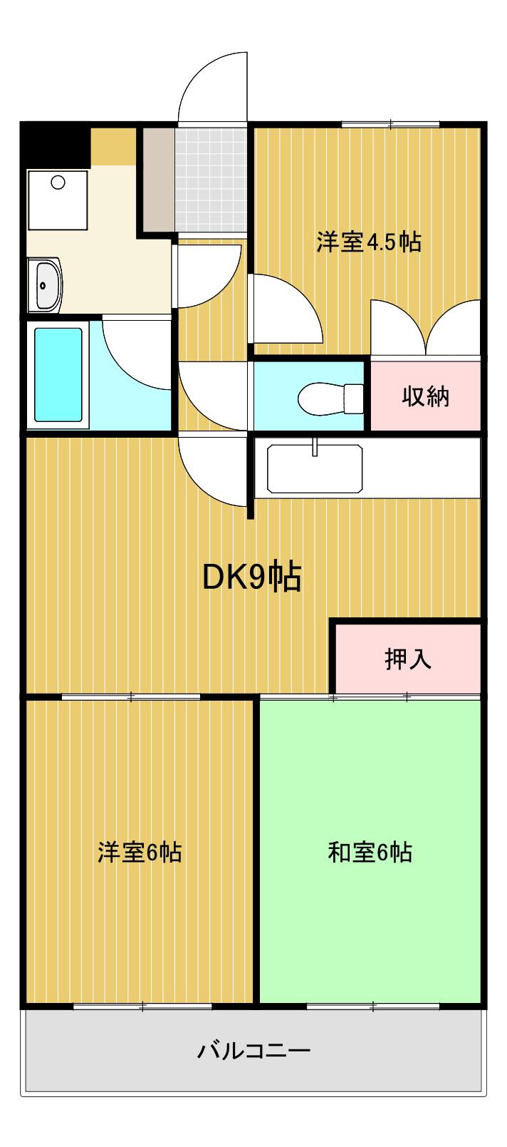 メゾンリヴィエールI(3DK/2階)の間取り写真