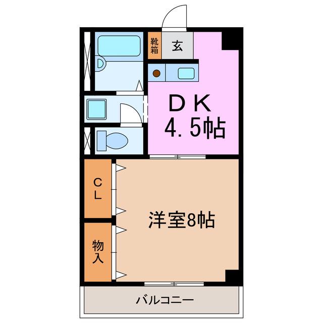 ヴィラ青嵐(1DK/3階)の間取り写真