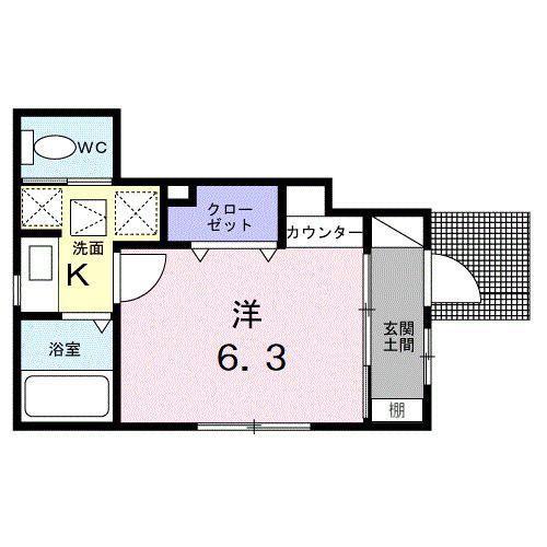 アロハ壱番館(1K/1階)の間取り写真