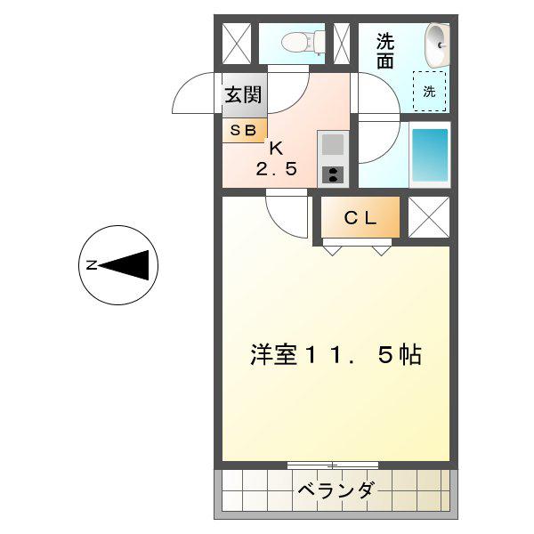 MSビレッジ(1K/3階)の間取り写真