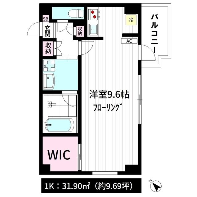 ザ・クレイン(1K/3階)の間取り写真