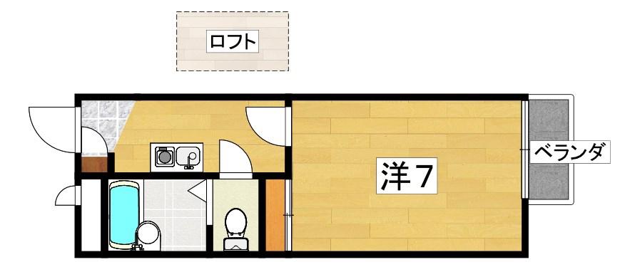 ヴォーグBT(1K/1階)の間取り写真