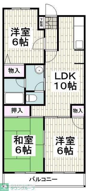 コーポフェニックスB(3LDK/3階)の間取り写真