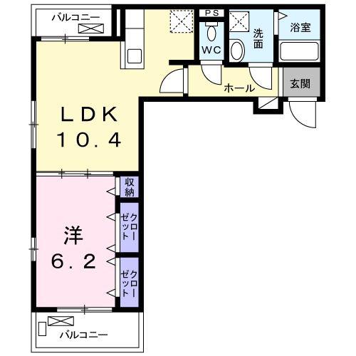 ル ジャルダン(1LDK/2階)の間取り写真