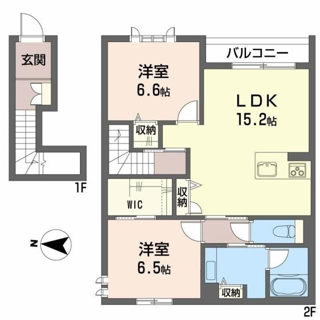 エターナルII(2LDK/2階)の間取り写真