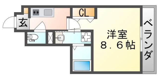 グランシャルム円山(1K/3階)の間取り写真