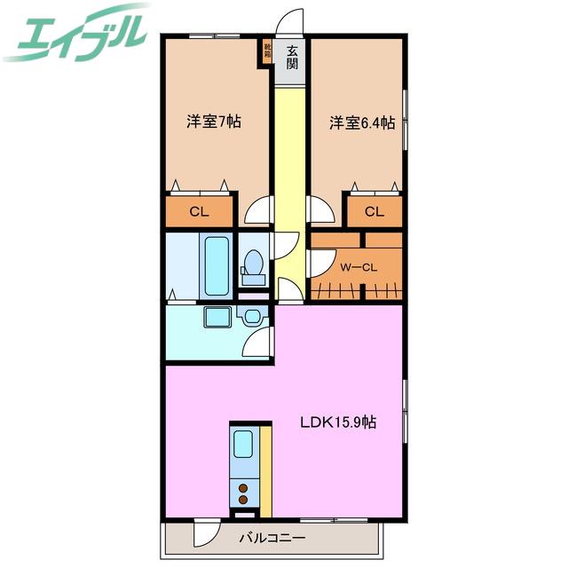 GRANSTREAM(2LDK/1階)の間取り写真