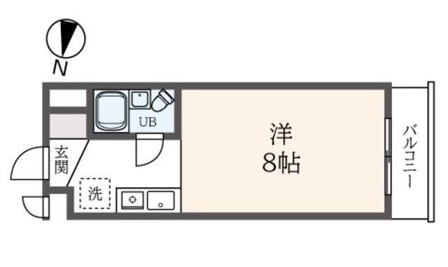 ユーカリハイツ八王子(ワンルーム/1階)の間取り写真