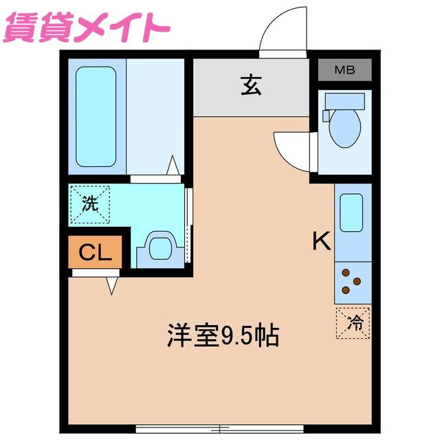 LA LUCE(ワンルーム/1階)の間取り写真