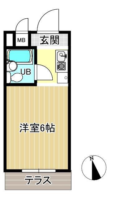 第2フクモトハイツ(ワンルーム/1階)の間取り写真