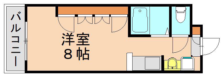 サンシティ大畠(ワンルーム/3階)の間取り写真