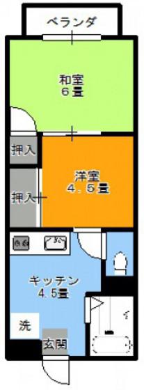 コーポ東(2K/1階)の間取り写真