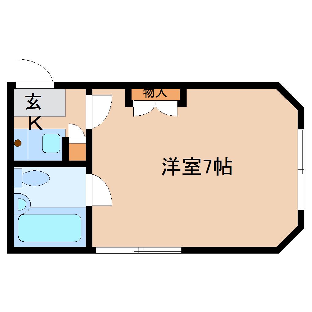 スコッチテリア三条(1K/3階)の間取り写真