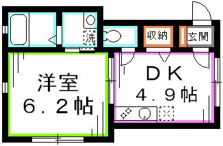 チェコリーヌ(1DK/1階)の間取り写真