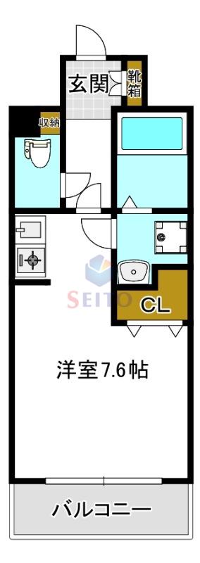 中央メルヴェーユ江坂(ワンルーム/8階)の間取り写真
