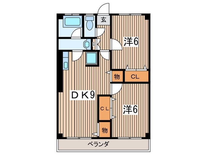米善マンション(2DK/3階)の間取り写真