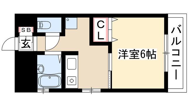 メゾン内山(1DK/2階)の間取り写真