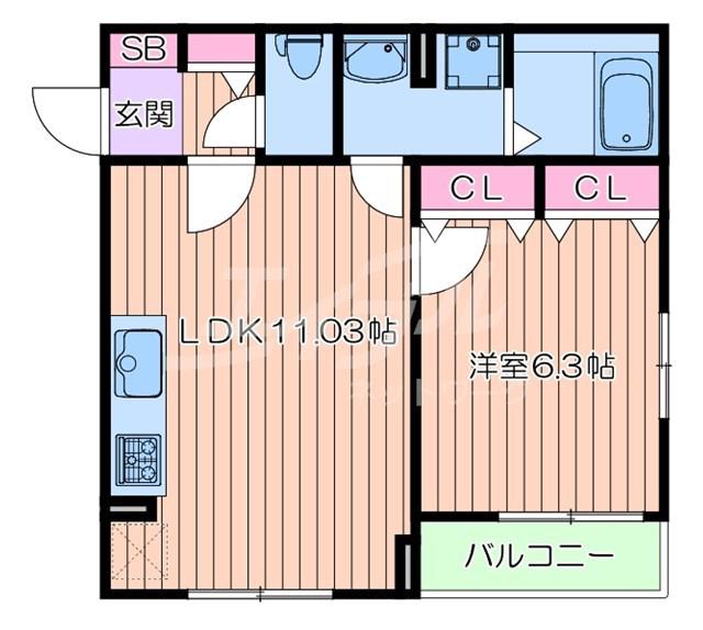 M.RAFEEINE(1LDK/1階)の間取り写真