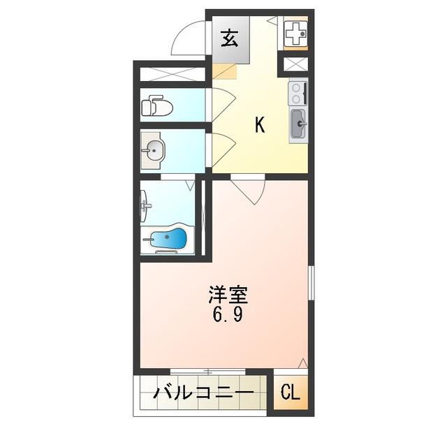 PRIMAVERAI(1K/1階)の間取り写真