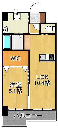 プルーム木町(1LDK/6階)の間取り写真