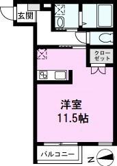 ヒューマンパレス南流山X(ワンルーム/2階)の間取り写真