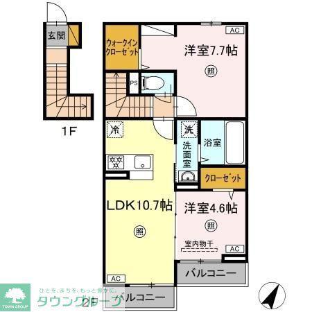 LA CASA DOLCE(2LDK/2階)の間取り写真