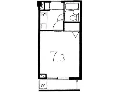シャト―リラ(1K/2階)の間取り写真